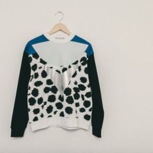 ETRE CECILE Colorblock Metallic Sweatshirt M